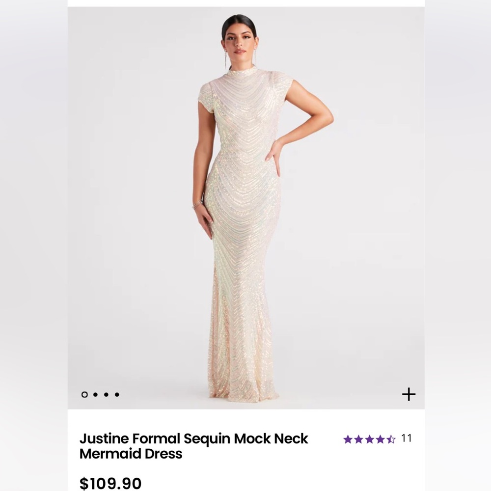 Windsor Justine Formal Sequin Mock Neck Mermaid Dress